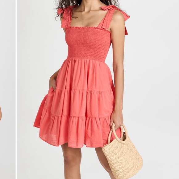 Xirena Cotton Tie Shoulder Lori Dress “Pop” XS - Picture 2 of 16